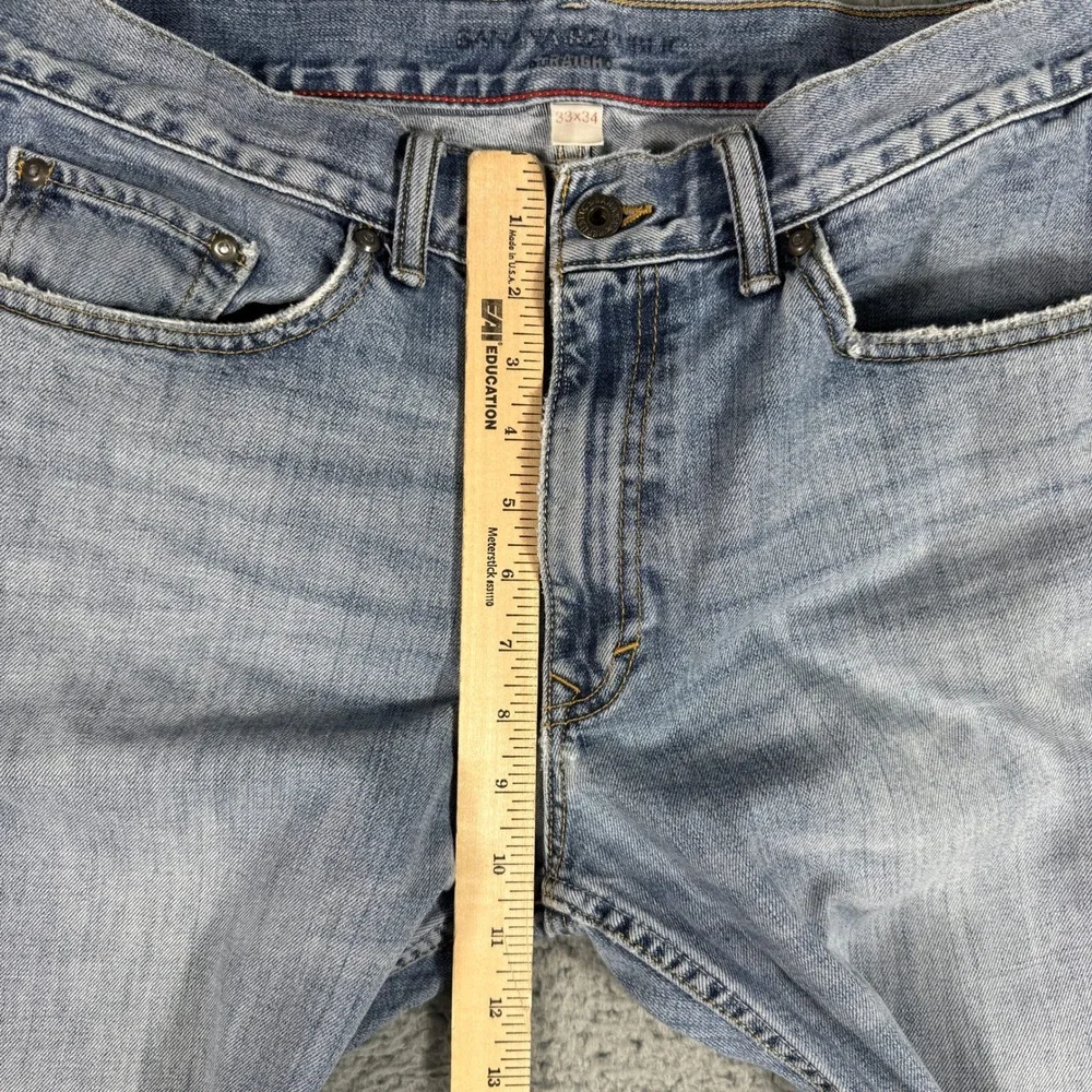 Banana Republic Indigo Straight‎ Jeans Mens 33x34 Light Wash Blue Cotton